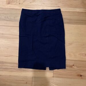 Gap Navy Clean Academia Blue Cotton Pencil Skirt